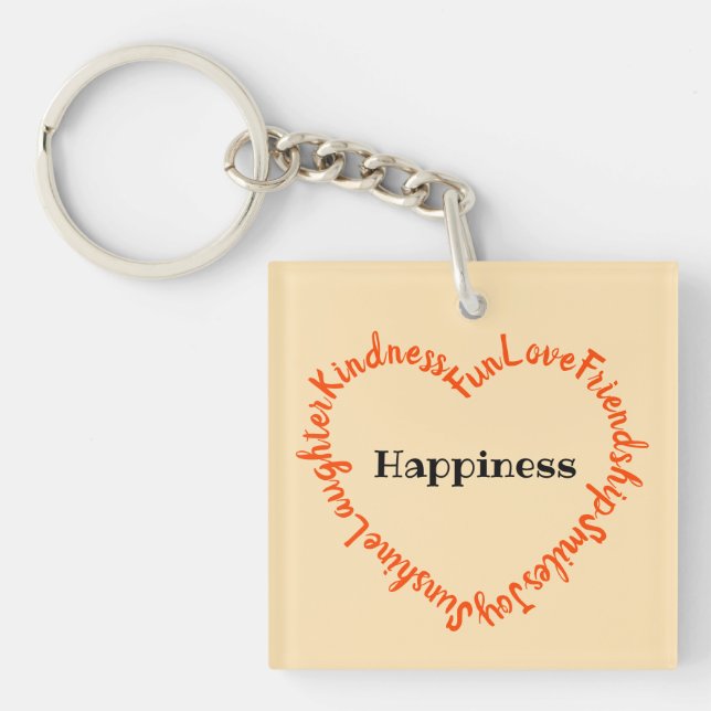 Happy Words Heart Orange and Peach (Devant)