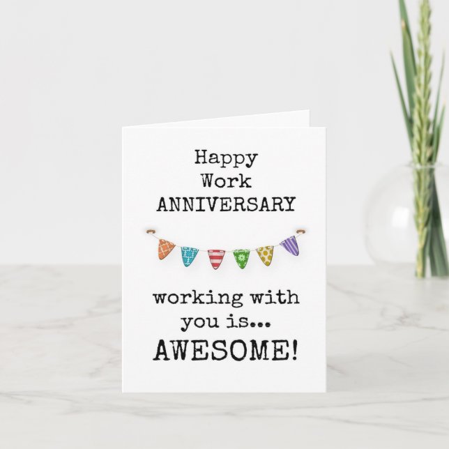 Happy Work Anniversary Card Dankeskarte (Vorderseite)
