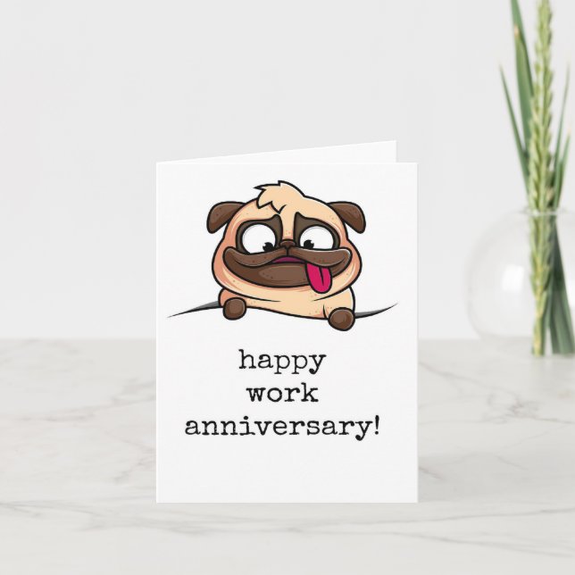 Happy Work Anniversary Card, Funny Dankeskarte (Vorderseite)