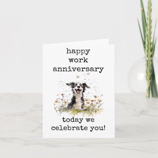 Happy Work Anniversary Card, Funny Dankeskarte (Vorderseite)