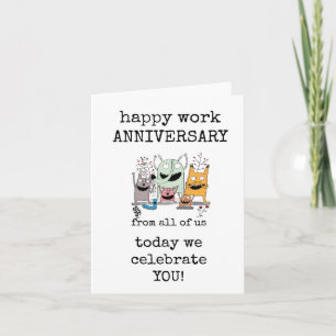 Happy Work Anniversary, Celebration Card, Niedlich Karte