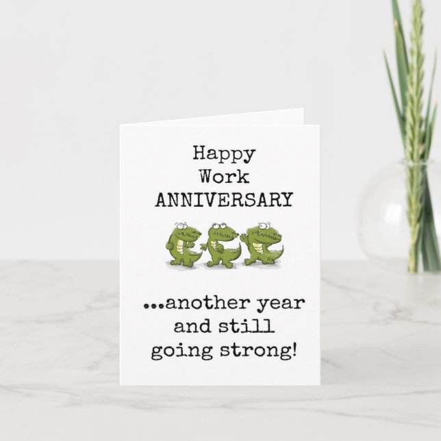 Happy Work Anniversary, Coworker, Boss Card Dankeskarte (Vorderseite)