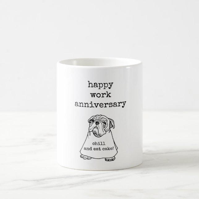 Happy Work Anniversary, Coworker, Boss Gift Kaffeetasse (Mittel)
