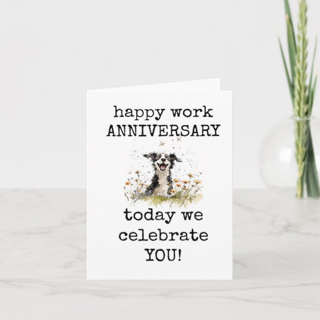 Happy Work Anniversary, feiern Sie, Niedliche Kart Karte (Vorderseite)