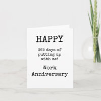 Happy Work Anniversary, Funny, Simple Card