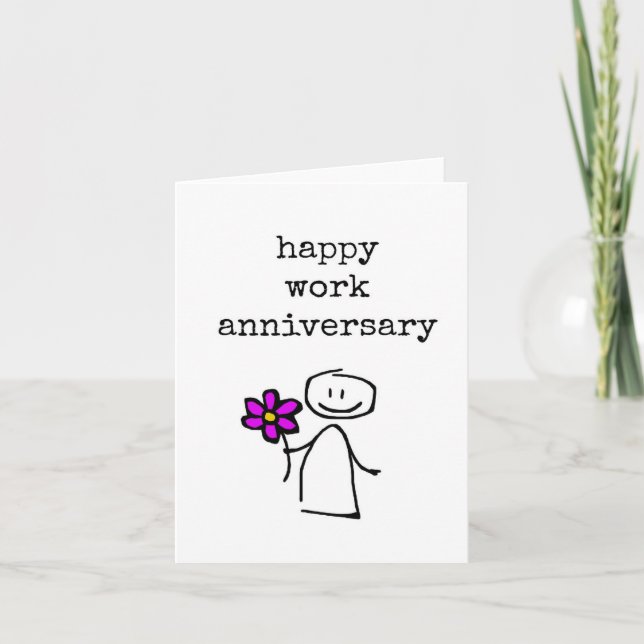 Happy Work Anniversary, Niedlich Grußkarte Karte (Vorderseite)