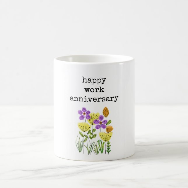Happy Work Jubiläum für sie, Blumenkohl-Tasse Kaffeetasse (Mittel)