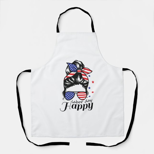 Happy Workday US-Flagge All-Over-Print-Schürze Schürze (Vorderseite)