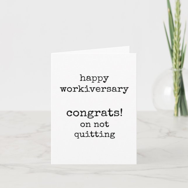 Happy Workiversary Card, einfach, typisiert, Karte (Vorderseite)
