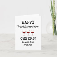 Happy Workiversary, Chef, Wine Lover Card