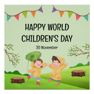 Happy World Children's Day 20 November Poster