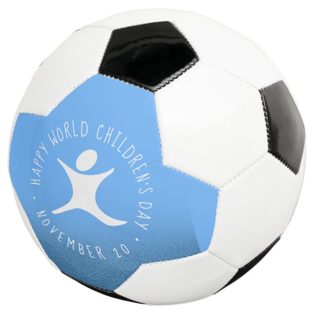 Happy World Children's Day Blue Glitzer Fußball (Dreiviertel)