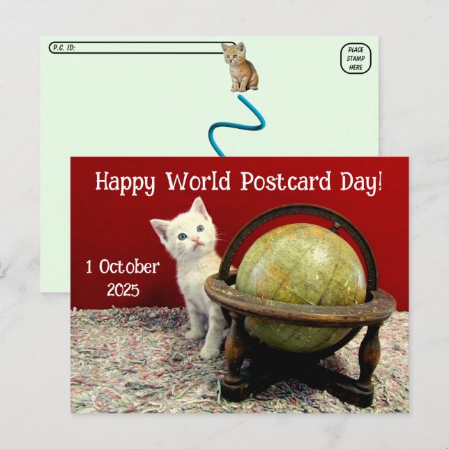Happy World Postcard Day from Tuffy McStuff - Cat Postkarte (Vorne/Hinten)