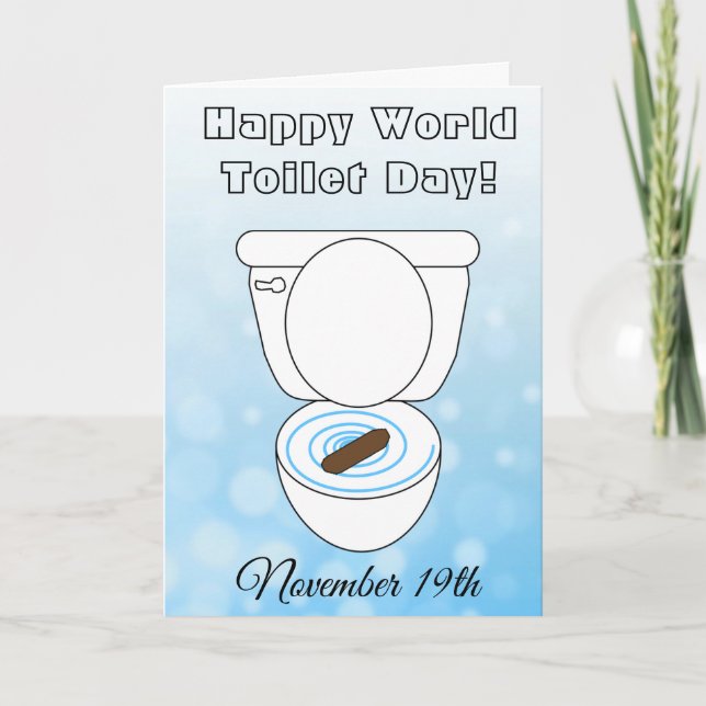 Happy World Toilet Day Funny Holidays Card Karte (Vorderseite)