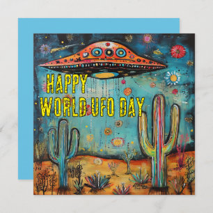 Happy World UFO Day Card Feiertagskarte