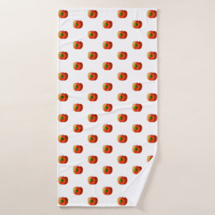 Happy Worm in Red Apple Badehandtuch