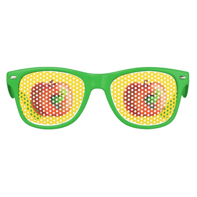 Happy Worm in Red Apple Partybrille (Vorderseite)
