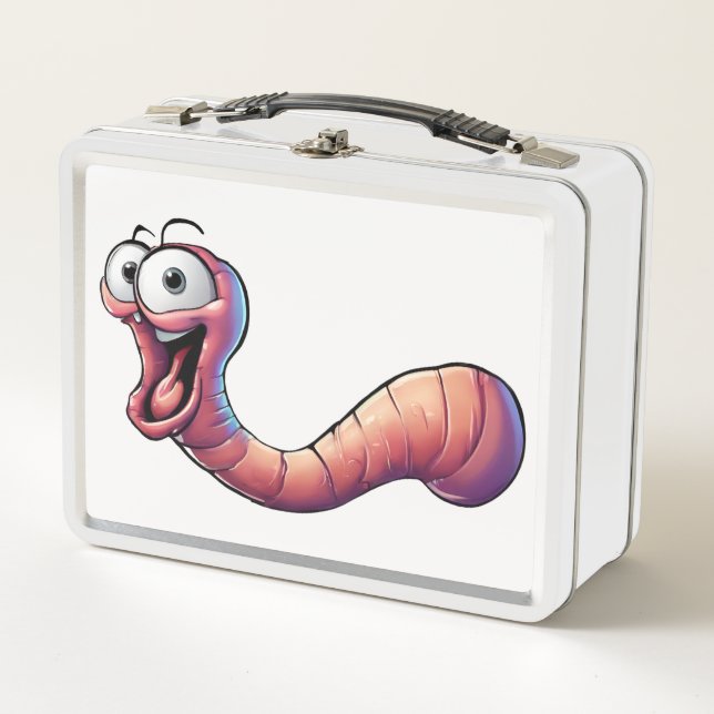 Happy Worm Metal Lunchbox (Vorderseite)