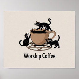 Happy Worship Kaffee, Worship Coffee Kittens Poster