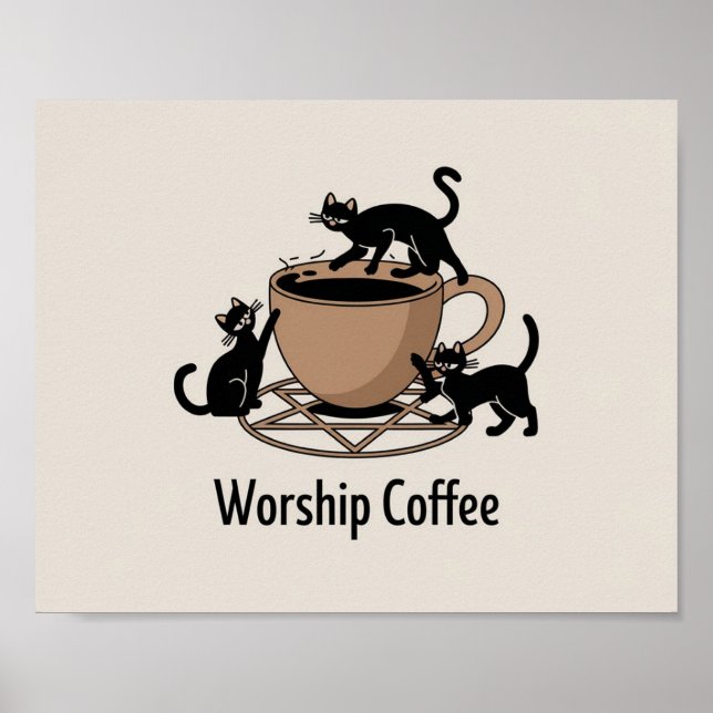 Happy Worship Kaffee, Worship Coffee Kittens Poster (Vorne)