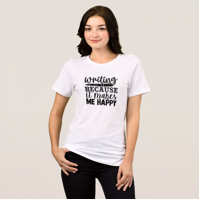 Happy Writer Tri-Blend Shirt (Vorderseite voll)