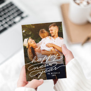 Happy Writing EDITABLE FARBE New Year Cards Feiertagskarte
