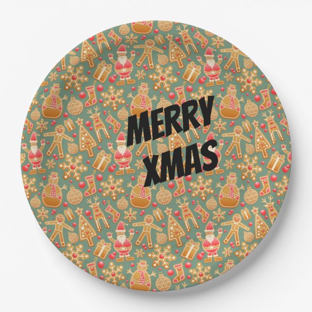 Happy Xmas Symbols Pappteller (Vorderseite)