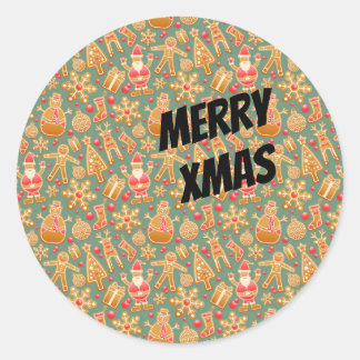 Happy Xmas Symbols Runder Aufkleber