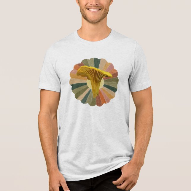 Happy Yellow Chanterelle Mushroom Tri-Blend Shirt (Vorderseite)