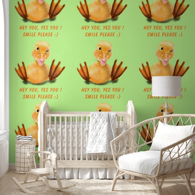 Happy Yellow Duck Custom Text Funny Tapete (Kinder)