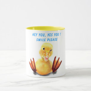Happy Yellow Duck Funny Mug - Benutzerdefinierter Tasse