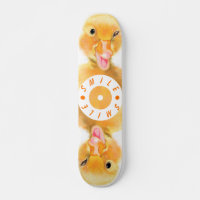 Happy Yellow Duck Skateboard Smile Funny Gift