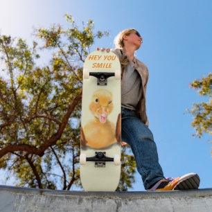Happy Yellow Duck Skateboard - Smile - Votre texte