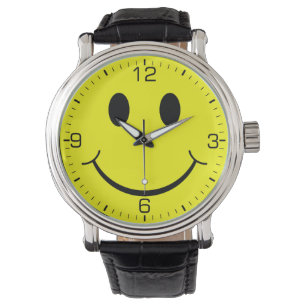 Happy Yellow Face Graphic Armbanduhr