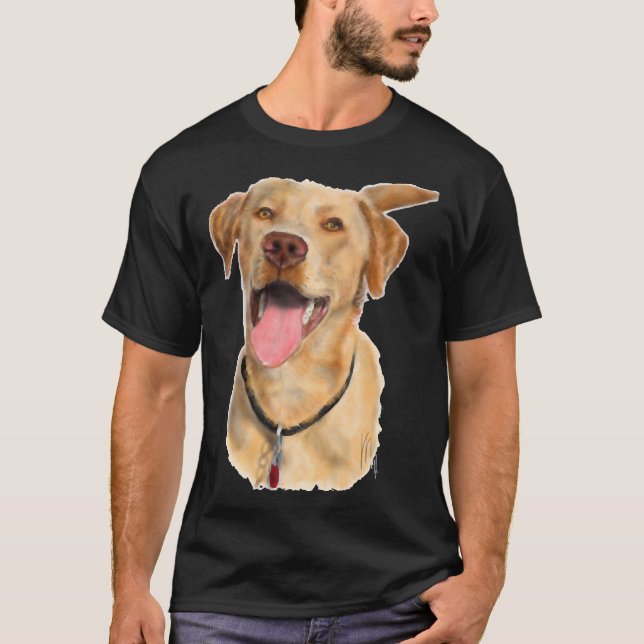 Happy Yellow Labrador Retriever Dog T-Shirt (Vorderseite)