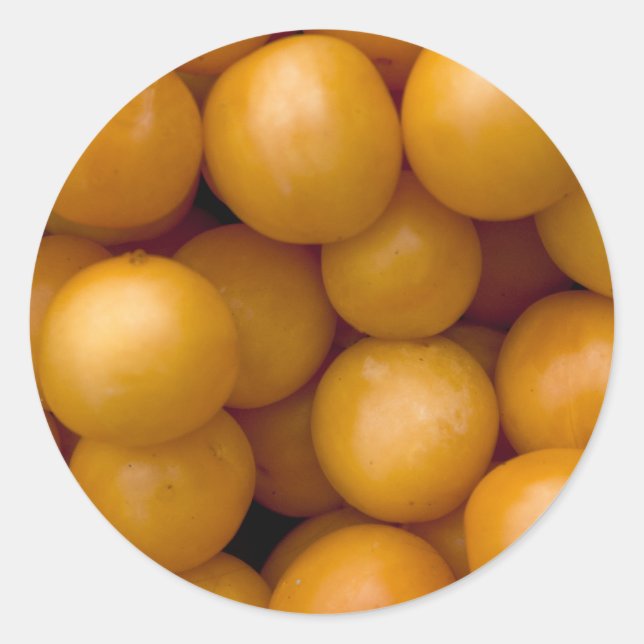 Happy Yellow Plums Runder Aufkleber (Vorderseite)
