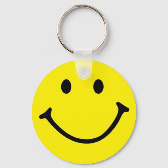 Happy Yellow Smile Face Schlüsselanhänger (Vorderseite)