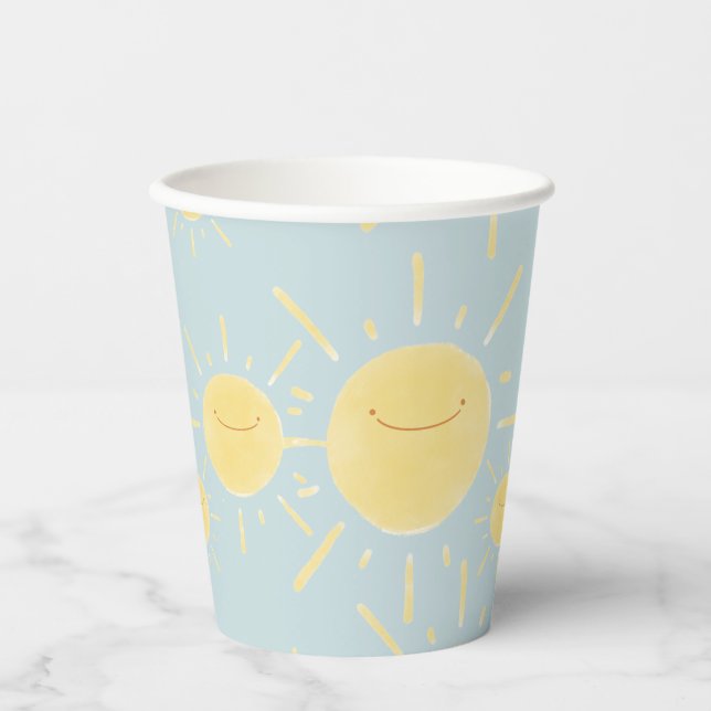 Happy Yellow Sun Gender Neutral Party Pappbecher (Vorderseite)