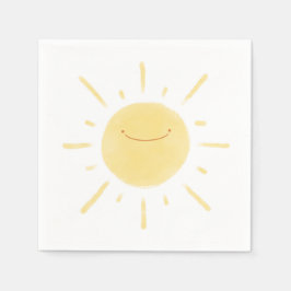 Happy Yellow Sun Gender Neutral Party Serviette