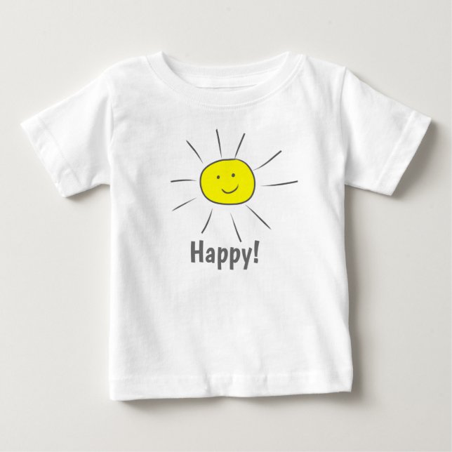 Happy Yellow Sun mit Smiley  Baby T-shirt (Vorderseite)