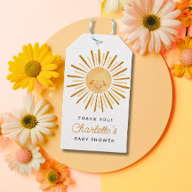 Happy Yellow Sunshine Baby Dusche Danke