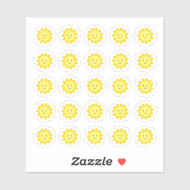 Happy Yellow Sunshine Stickers Aufkleber (Blatt)