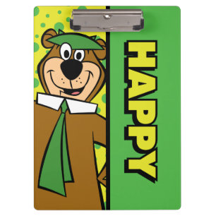 Happy Yogi Bear Klemmbrett