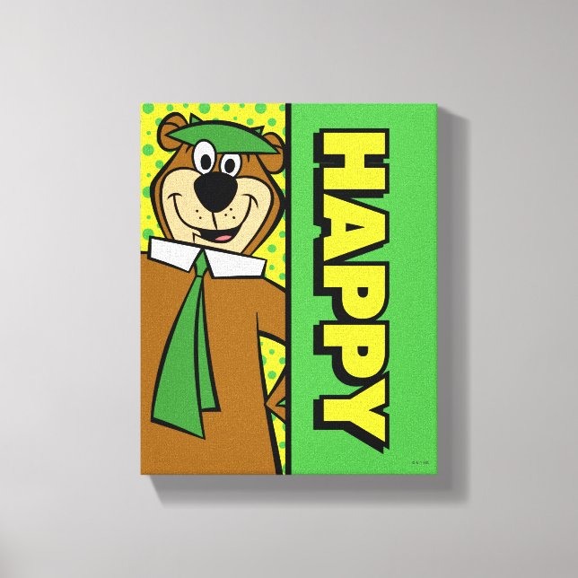 Happy Yogi Bear Leinwanddruck (Vorderseite)
