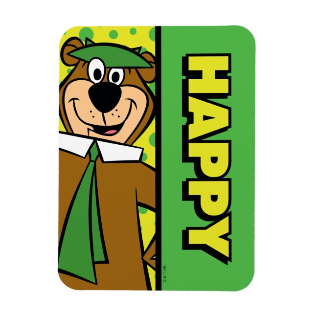 Happy Yogi Bear Magnet (Vertikal)