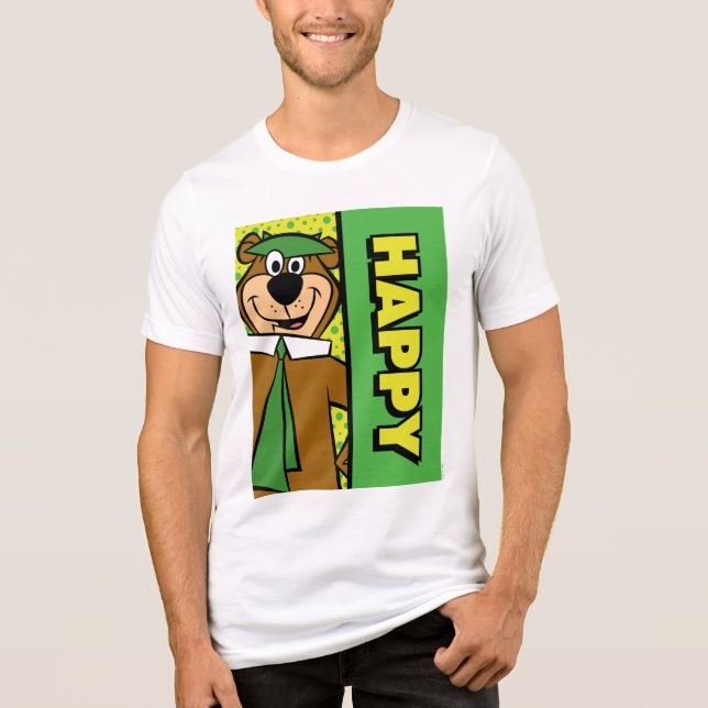 Happy Yogi Bear Tri-Blend Shirt (Vorderseite)