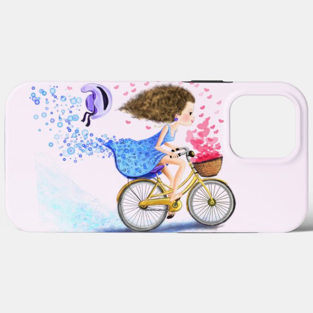 Happy Young Girl on a Bike - Romantische Liebe Case-Mate iPhone Hülle (Rückseite (Horizontal))
