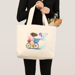 Happy Young Girl on a Bike - Romantische Liebe Her Jumbo Stoffbeutel