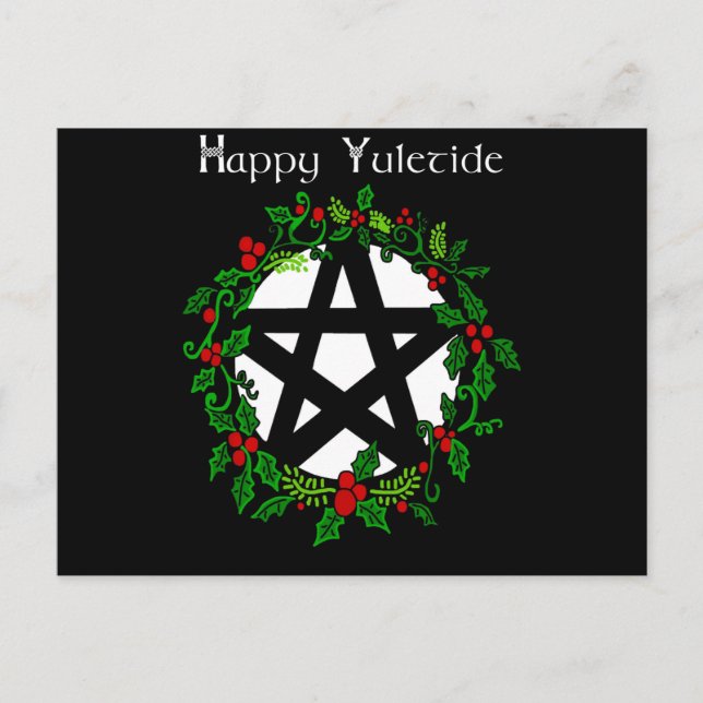 Happy Yuletide Einladungspostkarte (Vorderseite)