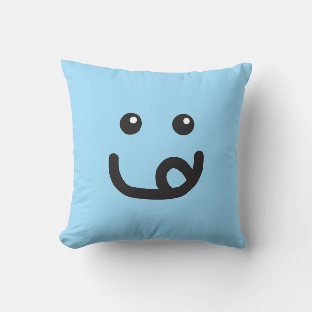 Happy Yummy Face_baby Blue Kissen (Vorderseite)